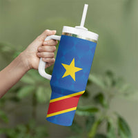 Democratic Republic of the Congo Personalized Tumbler With Handle Flag Style - Wonder Print Shop