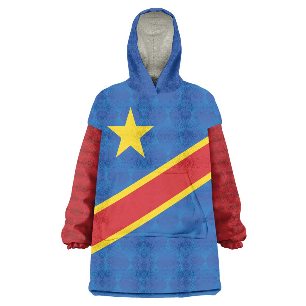Democratic Republic of the Congo Personalized Wearable Blanket Hoodie Flag Style - Wonder Print Shop
