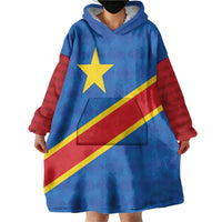 Democratic Republic of the Congo Personalized Wearable Blanket Hoodie Flag Style - Wonder Print Shop