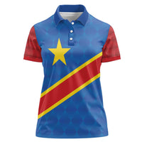 Democratic Republic of the Congo Personalized Women Polo Shirt Flag Style - Wonder Print Shop