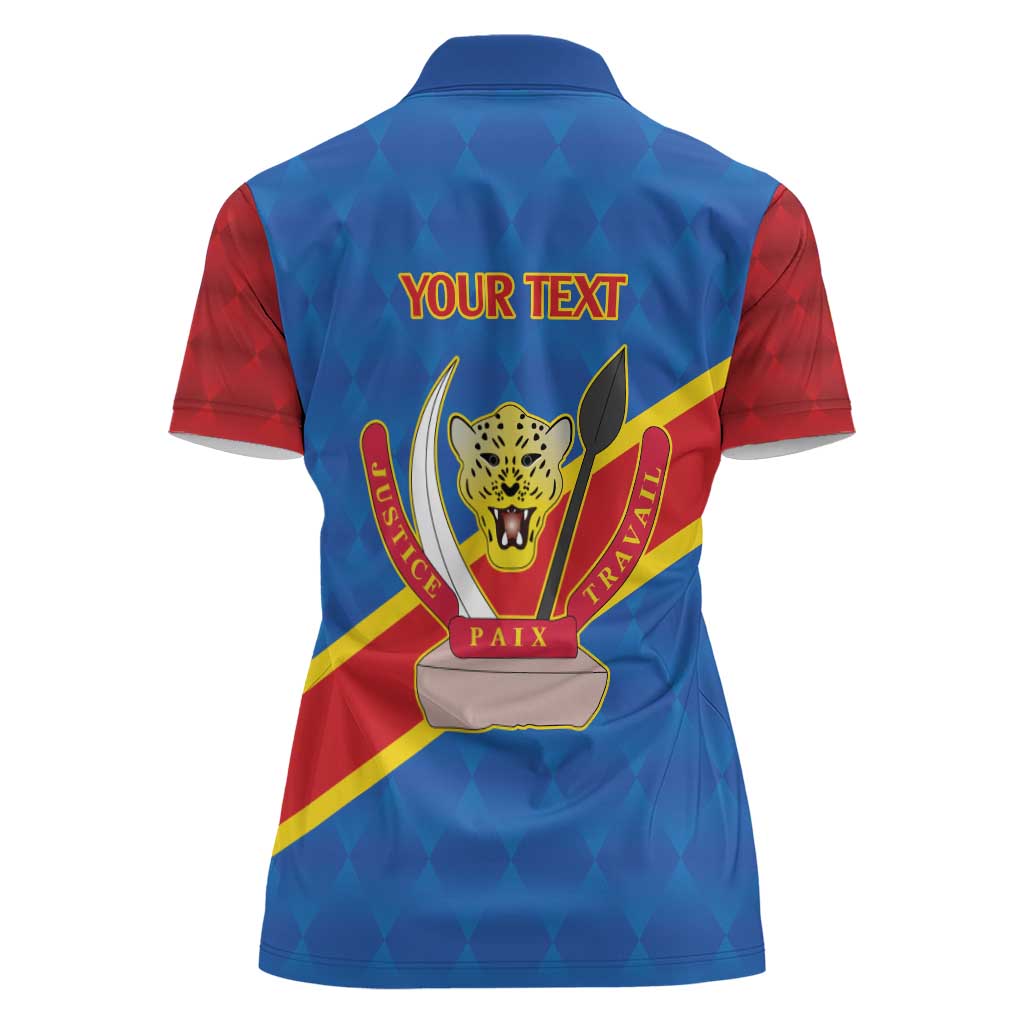 Democratic Republic of the Congo Personalized Women Polo Shirt Flag Style - Wonder Print Shop