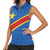 Democratic Republic of the Congo Personalized Women Sleeveless Polo Shirt Flag Style - Wonder Print Shop