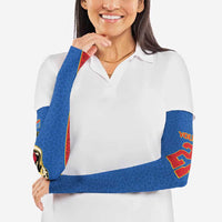 Africa DR Congo Football Custom Arm Sleeves Blue Leopard Skin Pattern