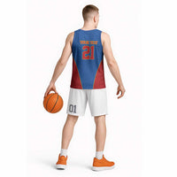 Africa DR Congo Football Custom Basketball Jersey Blue Leopard Skin Pattern
