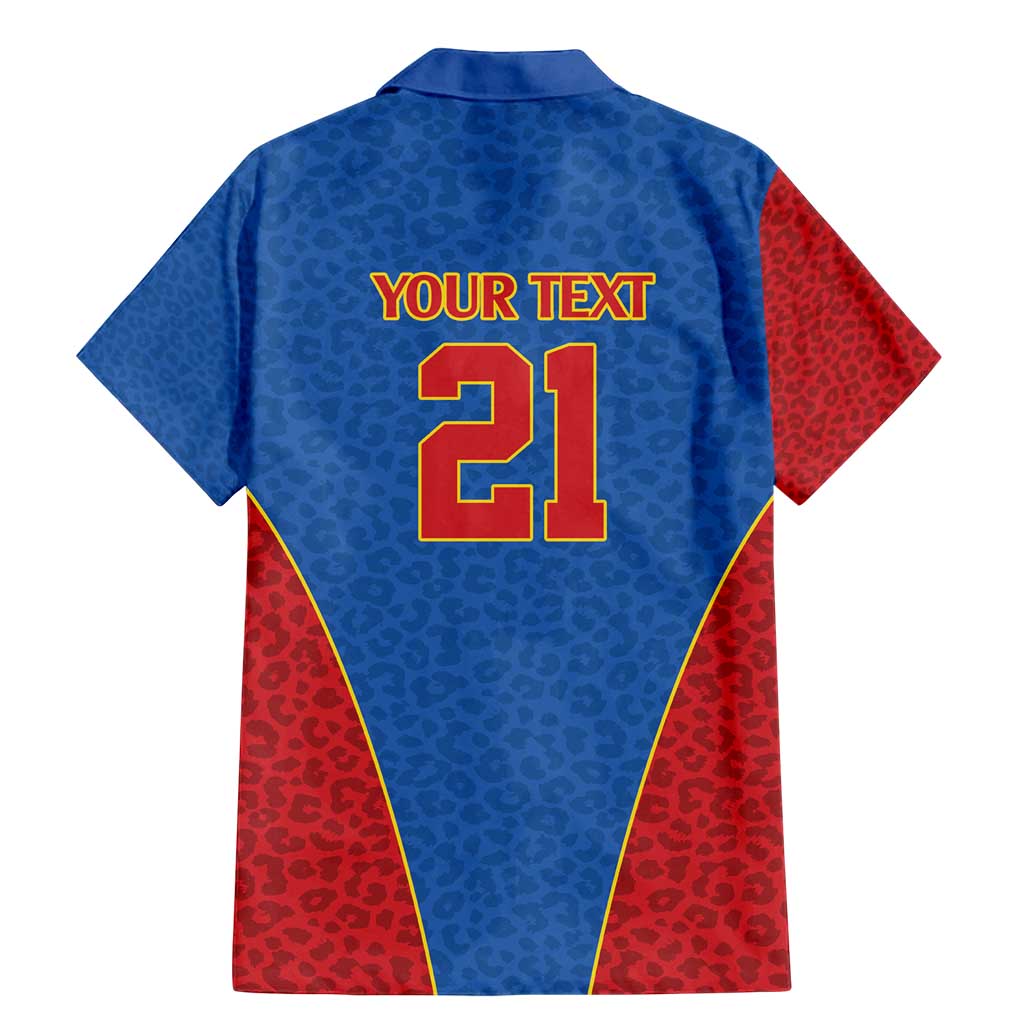 DR Congo Football Custom Family Matching Mermaid Dress and Hawaiian Shirt Blue Leopard Skin Pattern - Wonder Print Shop