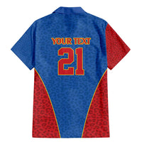 DR Congo Football Custom Family Matching Mermaid Dress and Hawaiian Shirt Blue Leopard Skin Pattern - Wonder Print Shop