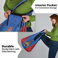 DR Congo Football Custom Grocery Bag Blue Leopard Skin Pattern - Wonder Print Shop