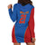 DR Congo Football Custom Hoodie Dress Blue Leopard Skin Pattern - Wonder Print Shop