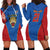 DR Congo Football Custom Hoodie Dress Blue Leopard Skin Pattern - Wonder Print Shop