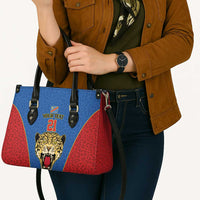 Africa DR Congo Football Custom Leather Bag Blue Leopard Skin Pattern