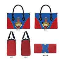 Africa DR Congo Football Custom Leather Bag Blue Leopard Skin Pattern