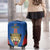DR Congo Football Custom Luggage Cover Blue Leopard Skin Pattern - Wonder Print Shop