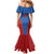 DR Congo Football Custom Mermaid Dress Blue Leopard Skin Pattern - Wonder Print Shop