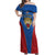 DR Congo Football Custom Off Shoulder Maxi Dress Blue Leopard Skin Pattern - Wonder Print Shop