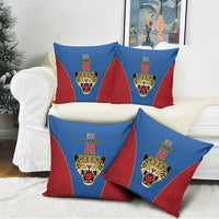 Africa DR Congo Football Custom Pillow Cover Blue Leopard Skin Pattern