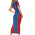DR Congo Football Custom Short Sleeve Bodycon Dress Blue Leopard Skin Pattern - Wonder Print Shop