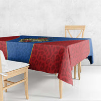 DR Congo Football Custom Tablecloth Blue Leopard Skin Pattern - Wonder Print Shop