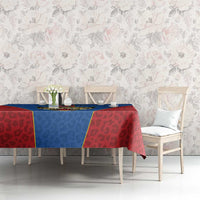 DR Congo Football Custom Tablecloth Blue Leopard Skin Pattern - Wonder Print Shop