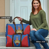 Africa DR Congo Football Custom Travel Bag Blue Leopard Skin Pattern