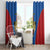 DR Congo Football Custom Window Curtain Blue Leopard Skin Pattern - Wonder Print Shop