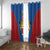 DR Congo Football Custom Window Curtain Blue Leopard Skin Pattern - Wonder Print Shop