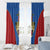 DR Congo Football Custom Window Curtain Blue Leopard Skin Pattern - Wonder Print Shop