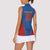 DR Congo Football Custom Women Sleeveless Polo Shirt Blue Leopard Skin Pattern - Wonder Print Shop