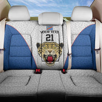 DR Congo Football Custom Back Car Seat Cover White Leopard Skin Pattern - Wonder Print Shop