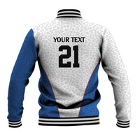 DR Congo Football Custom Baseball Jacket White Leopard Skin Pattern - Wonder Print Shop