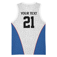 Africa DR Congo Football Custom Basketball Jersey White Leopard Skin Pattern
