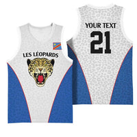 Africa DR Congo Football Custom Basketball Jersey White Leopard Skin Pattern