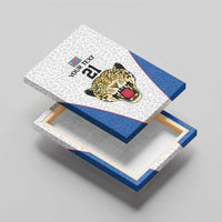 DR Congo Football Custom Canvas Wall Art White Leopard Skin Pattern - Wonder Print Shop