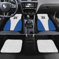 DR Congo Football Custom Car Mats White Leopard Skin Pattern - Wonder Print Shop