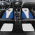 DR Congo Football Custom Car Mats White Leopard Skin Pattern - Wonder Print Shop