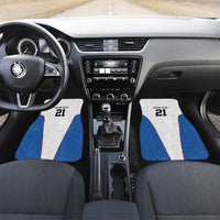 DR Congo Football Custom Car Mats White Leopard Skin Pattern - Wonder Print Shop