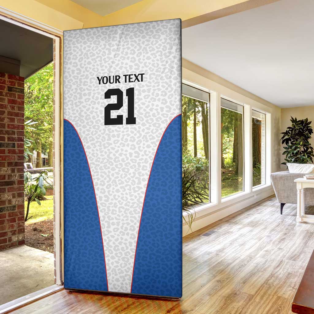 Africa DR Congo Football Custom Door Cover White Leopard Skin Pattern