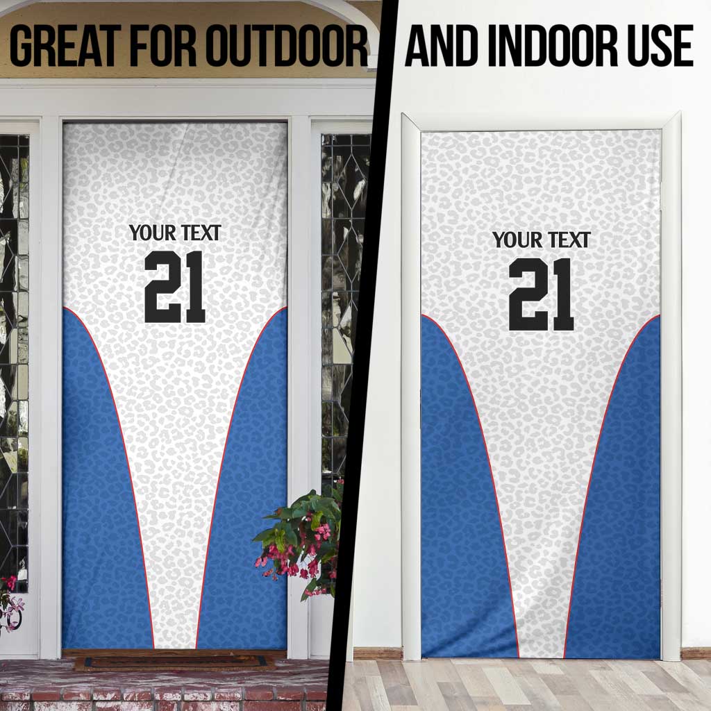 Africa DR Congo Football Custom Door Cover White Leopard Skin Pattern