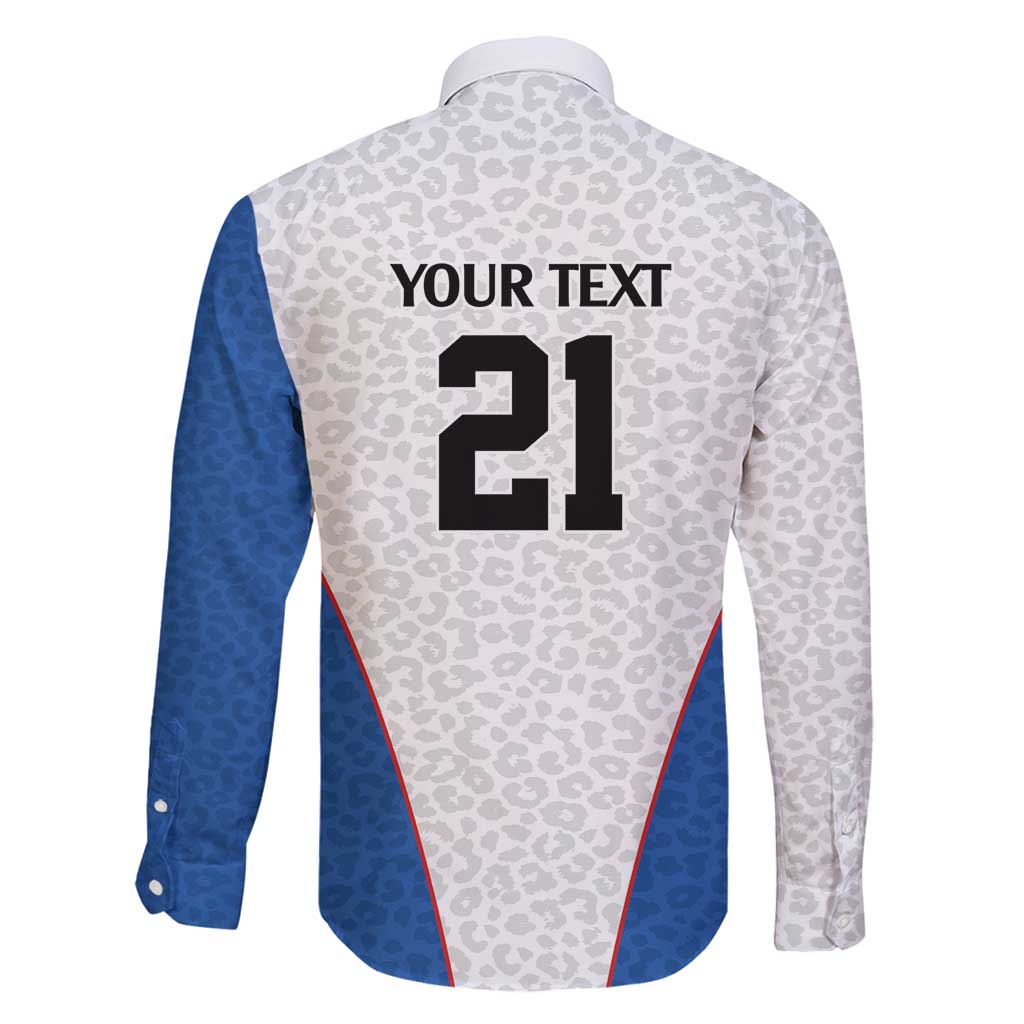 DR Congo Football Custom Family Matching Long Sleeve Bodycon Dress and Hawaiian Shirt White Leopard Skin Pattern - Wonder Print Shop