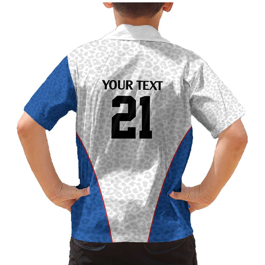 DR Congo Football Custom Family Matching Mermaid Dress and Hawaiian Shirt White Leopard Skin Pattern - Wonder Print Shop