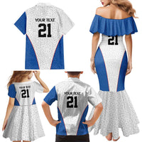 DR Congo Football Custom Family Matching Mermaid Dress and Hawaiian Shirt White Leopard Skin Pattern - Wonder Print Shop