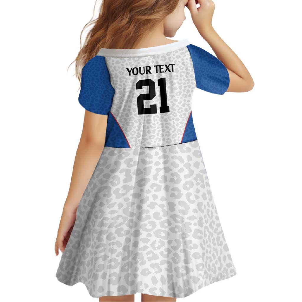 DR Congo Football Custom Family Matching Off Shoulder Maxi Dress and Hawaiian Shirt White Leopard Skin Pattern - Wonder Print Shop