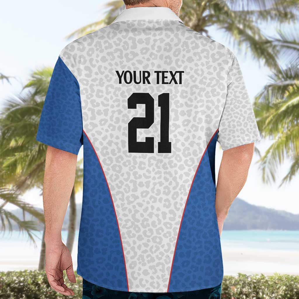 DR Congo Football Custom Hawaiian Shirt White Leopard Skin Pattern - Wonder Print Shop