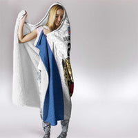 DR Congo Football Custom Hooded Blanket White Leopard Skin Pattern - Wonder Print Shop