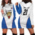 DR Congo Football Custom Hoodie Dress White Leopard Skin Pattern - Wonder Print Shop