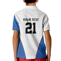 DR Congo Football Custom Kid Polo Shirt White Leopard Skin Pattern - Wonder Print Shop