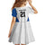 DR Congo Football Custom Kid Short Sleeve Dress White Leopard Skin Pattern - Wonder Print Shop