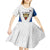 DR Congo Football Custom Kid Short Sleeve Dress White Leopard Skin Pattern - Wonder Print Shop