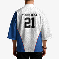 Africa DR Congo Football Custom Kimono White Leopard Skin Pattern