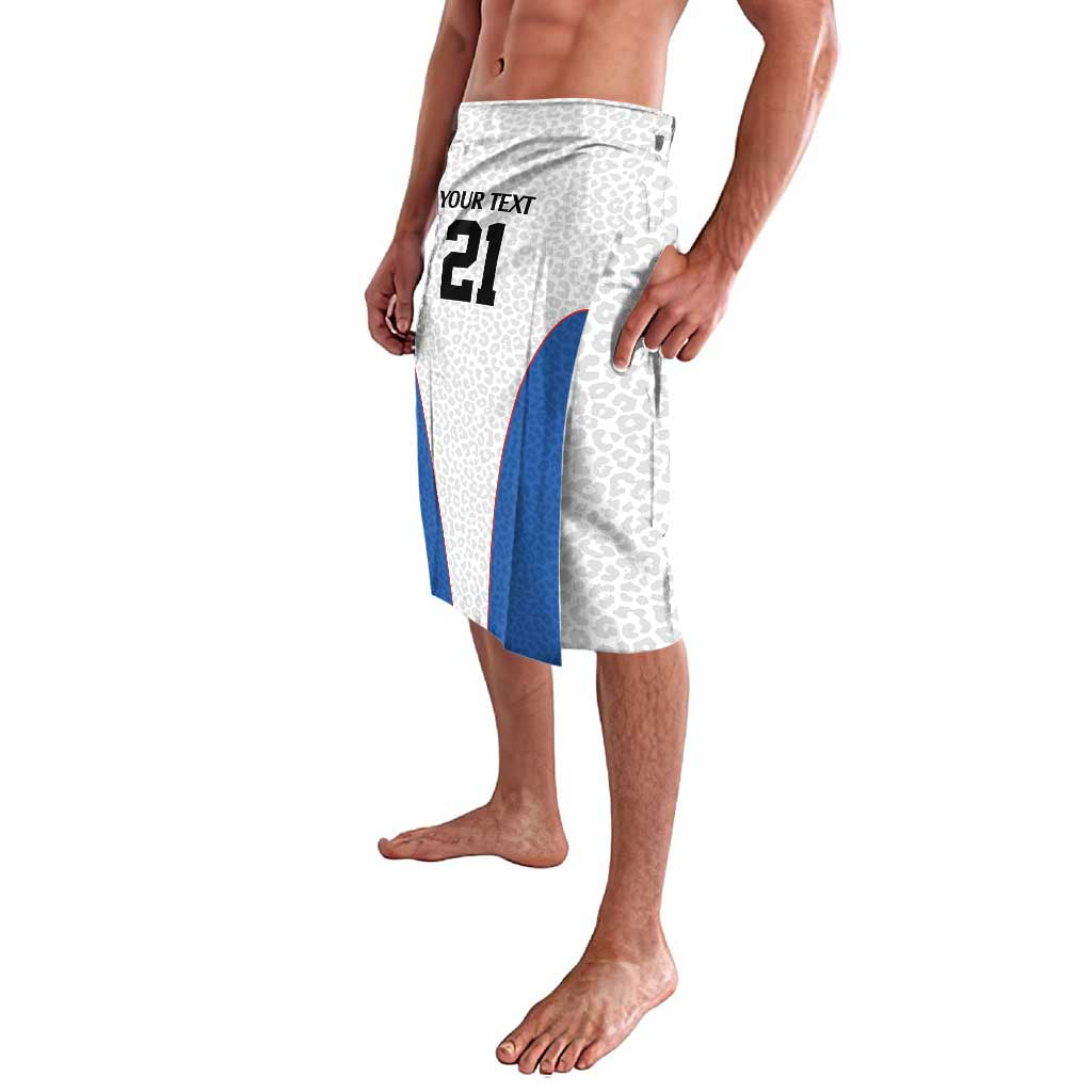 DR Congo Football Custom Lavalava White Leopard Skin Pattern - Wonder Print Shop