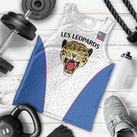 DR Congo Football Custom Men Tank Top White Leopard Skin Pattern - Wonder Print Shop